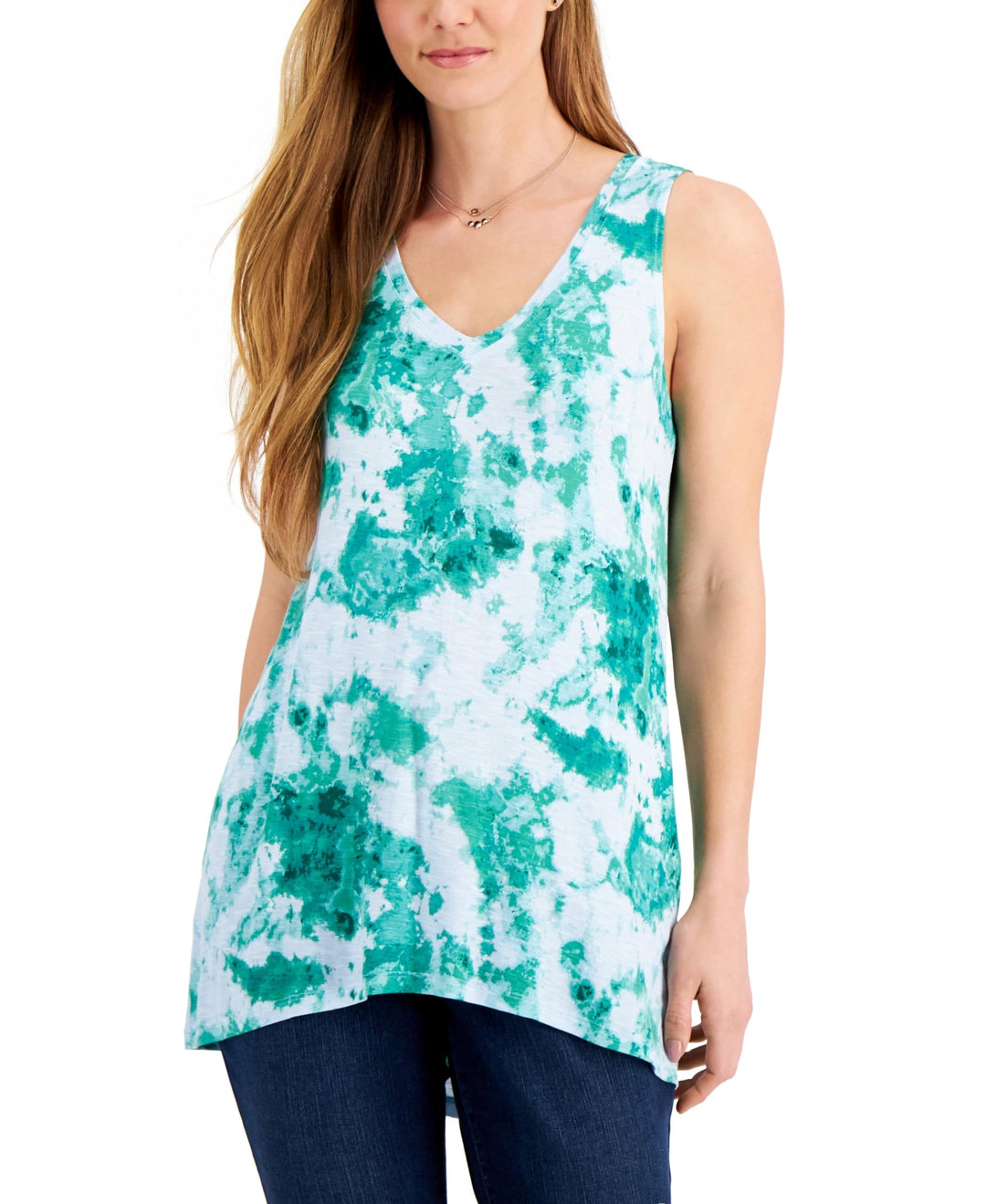 Style & Co Printed Drapey Tank Top