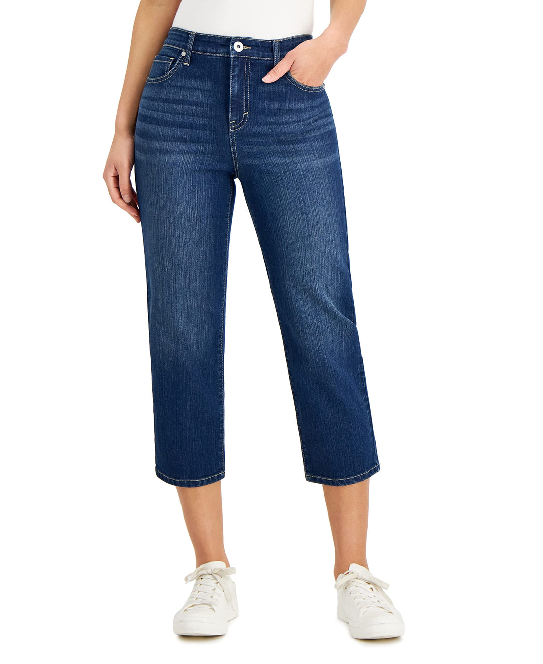 Style & Co Petite High Rise Straight Crop Jeans