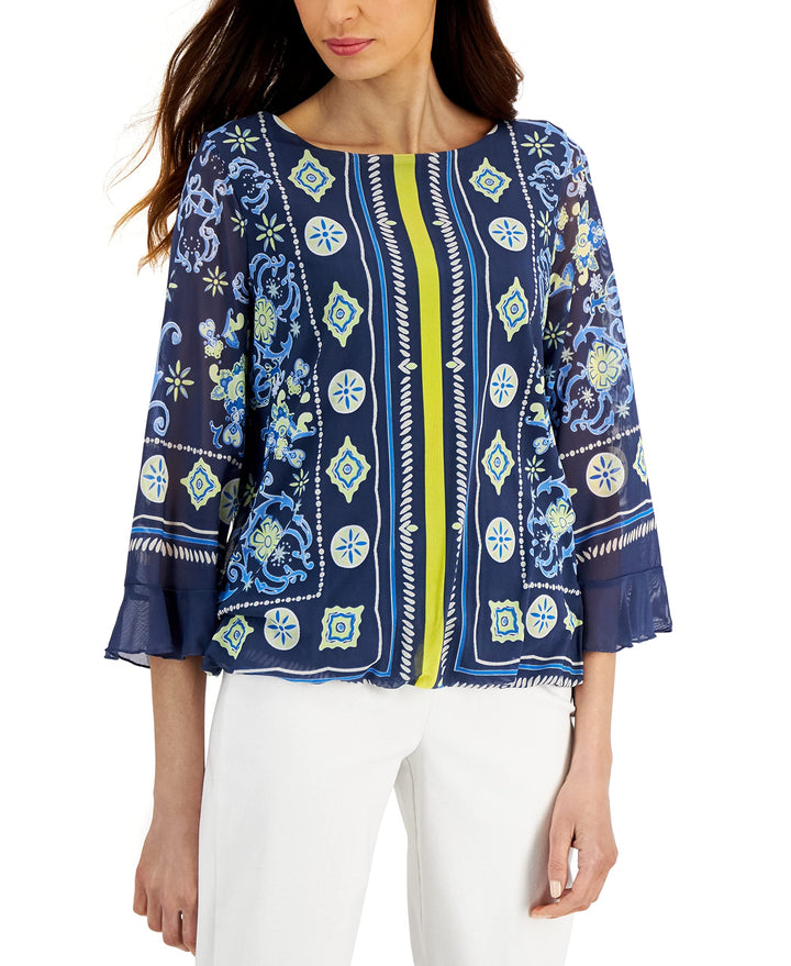 JM Collection Womens Printed Top