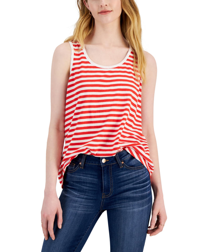 Style & Co Petite Striped Cotton Tank