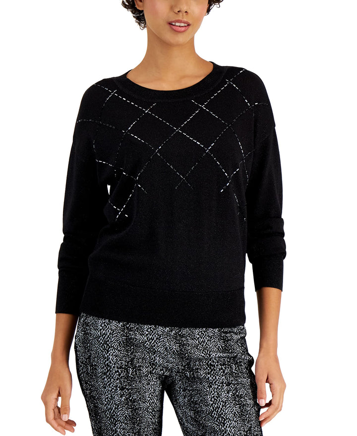Alfani Crewneck Shine Sweater