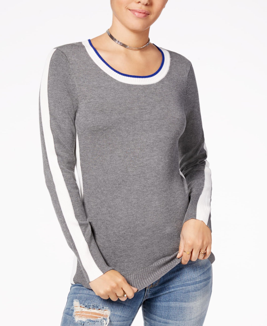 Hippie Rose Juniors Side Striped Sweater