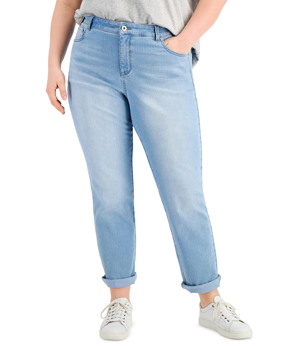 Plus Size High-Rise Straight Jeans