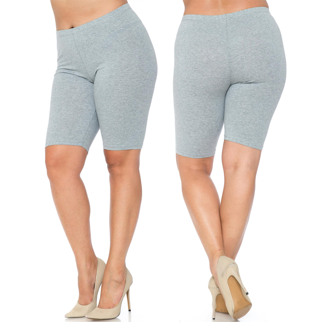 USA Basic Cotton Plus Size Thigh Shorts - Bermuda Shorts