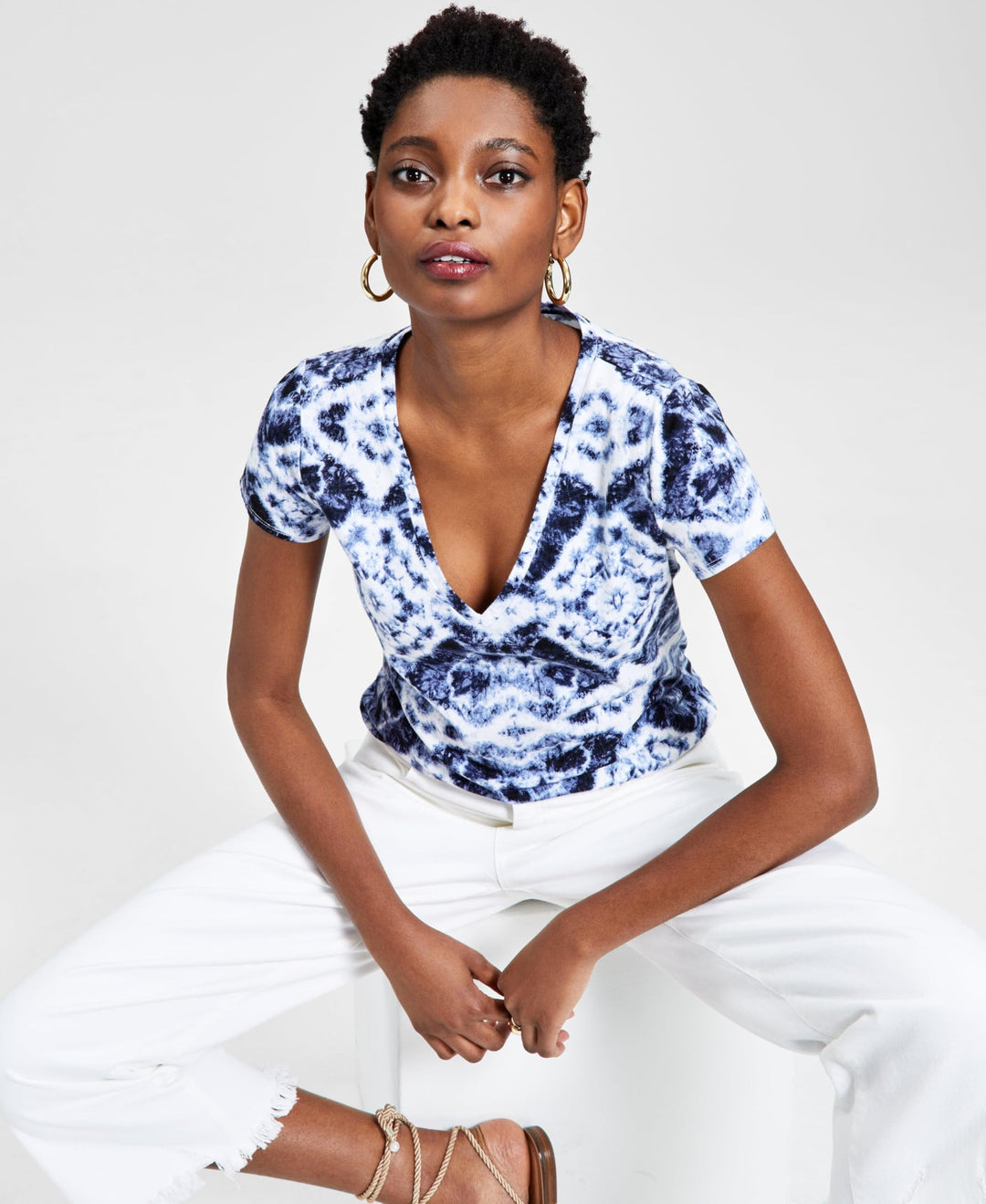 INC International Concepts Cotton V Neck T-Shirt