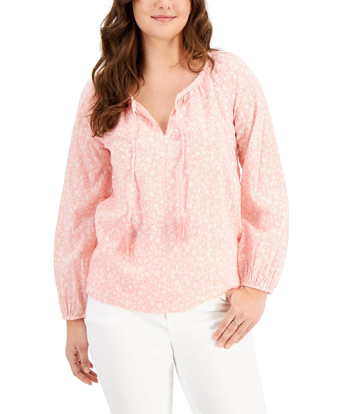 Style & Co Cotton Tassel Tie Top