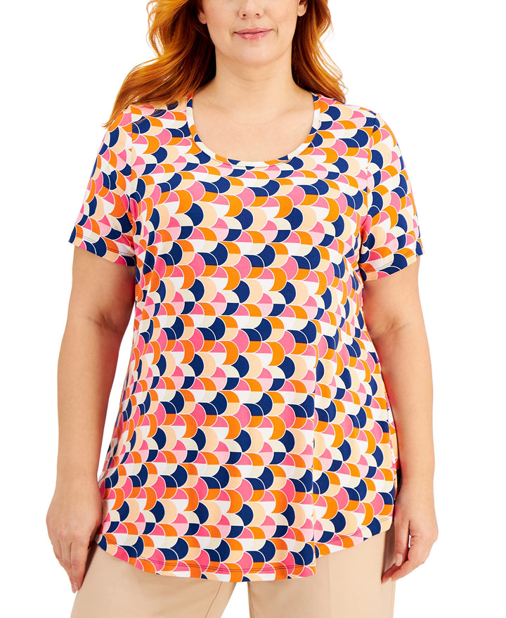 JM Collection Plus Size Geometric Print Tunic