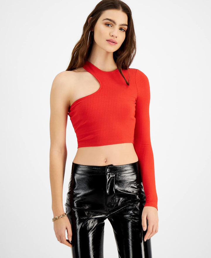 Bar III One Shoulder Crop Top