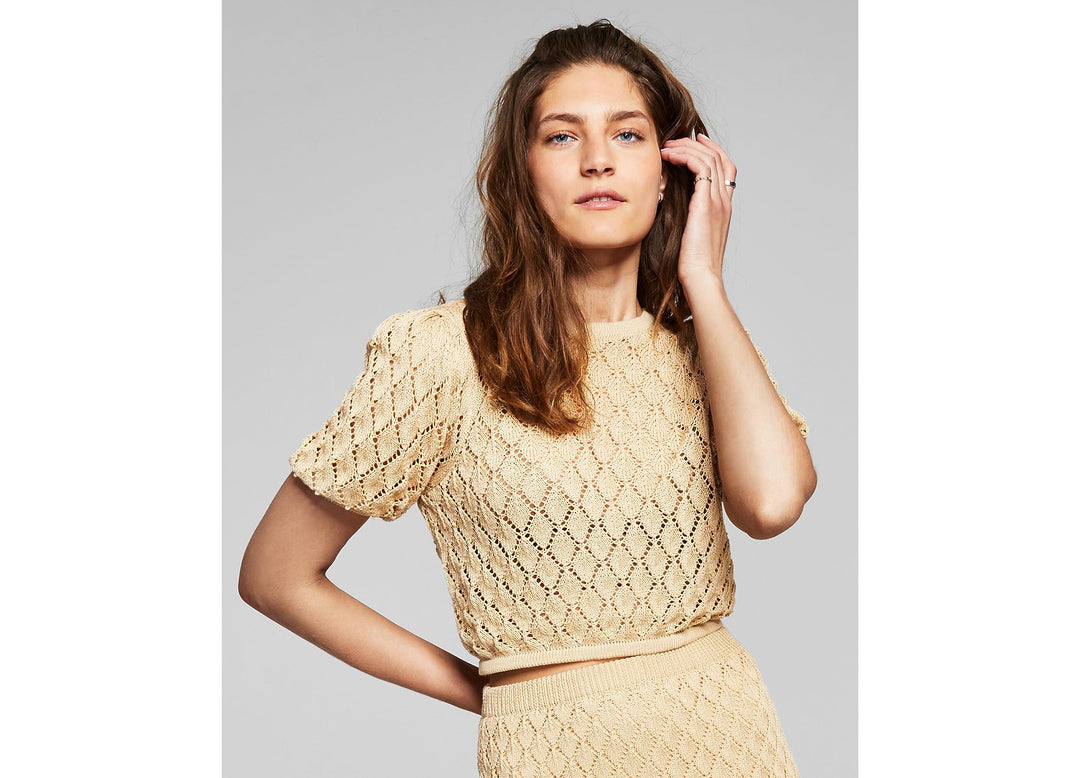 Now This Womens Crochet Crop Top