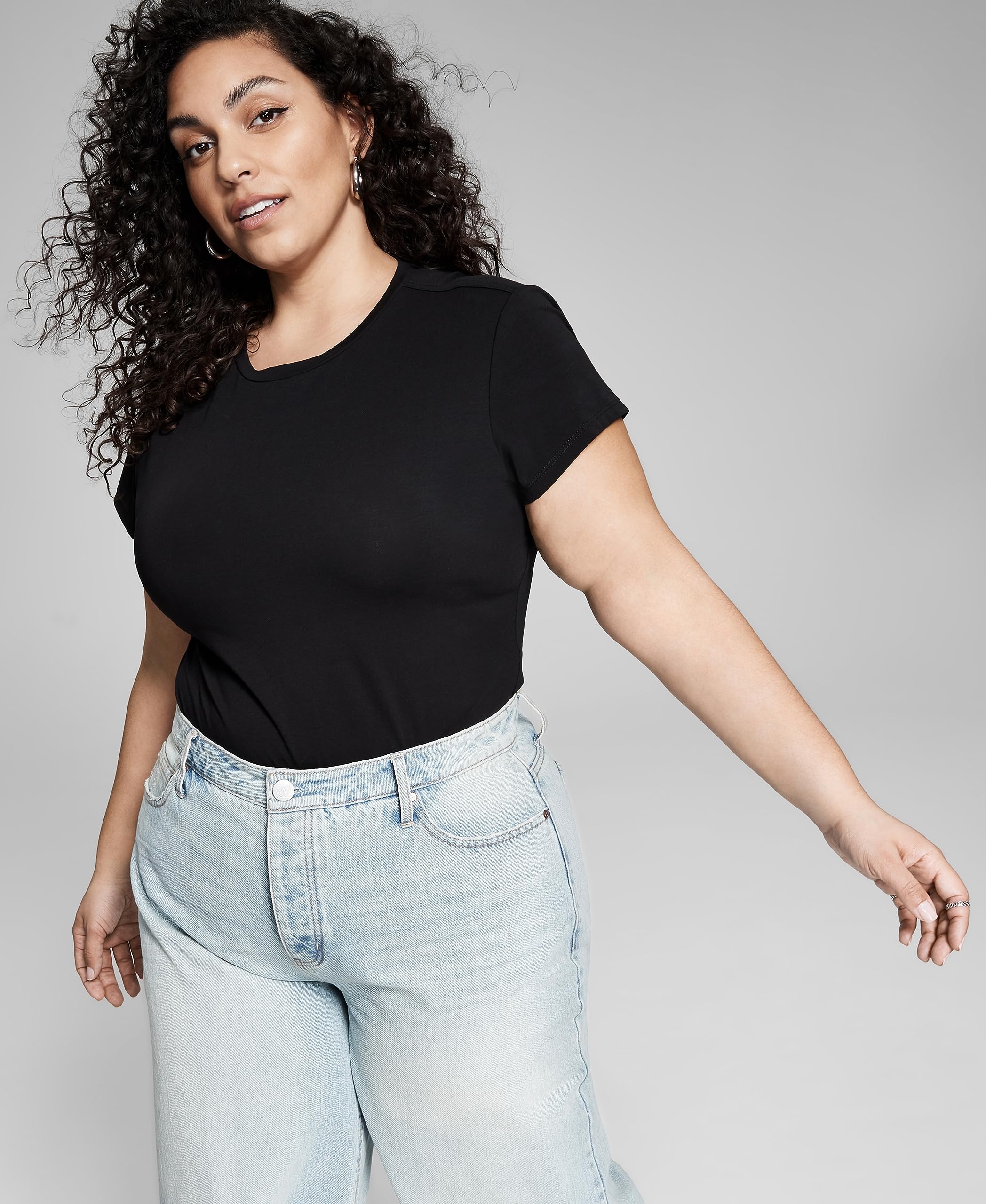 Now This Trendy Plus Size T-Shirt Bodysuit