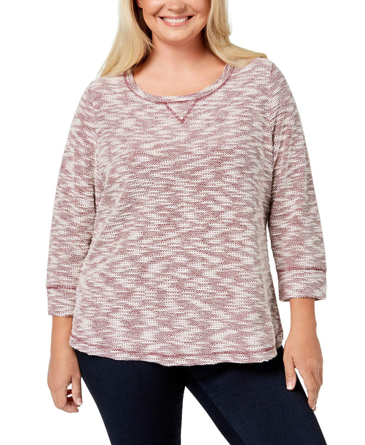 Karen Scott Plus Size Textured Sweatshirt Top