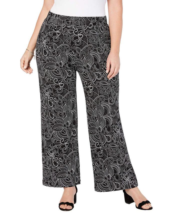 NY Collection Plus Petite Plus Printed Soft Pants