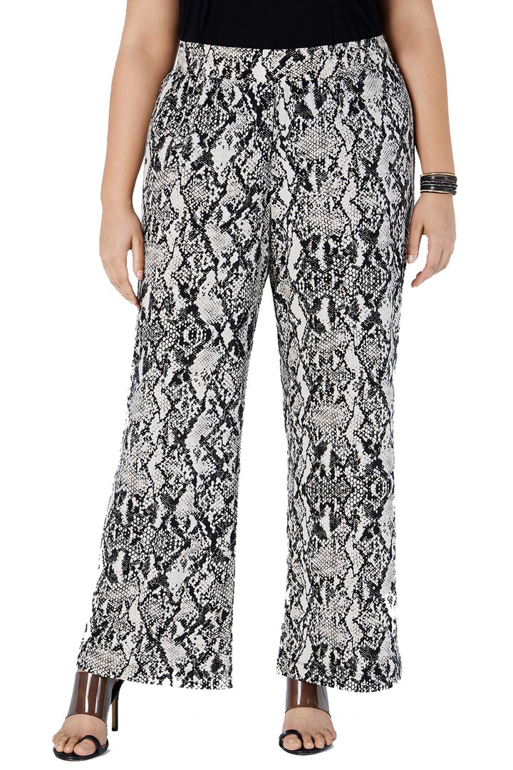 I.N.C. Plus Size Snake-Print Wide-Leg Pants