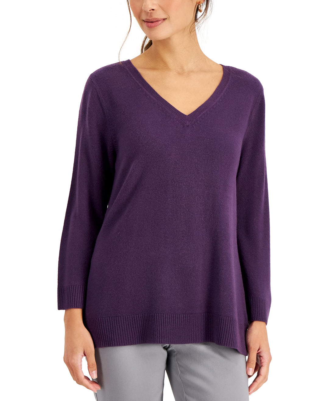 Karen Scott Luxsoft V Neck Sweater