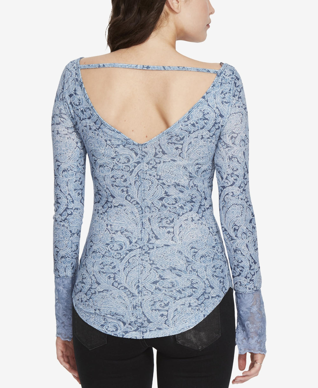 William Rast Clementine Textured Lace Cuff T-Shirt