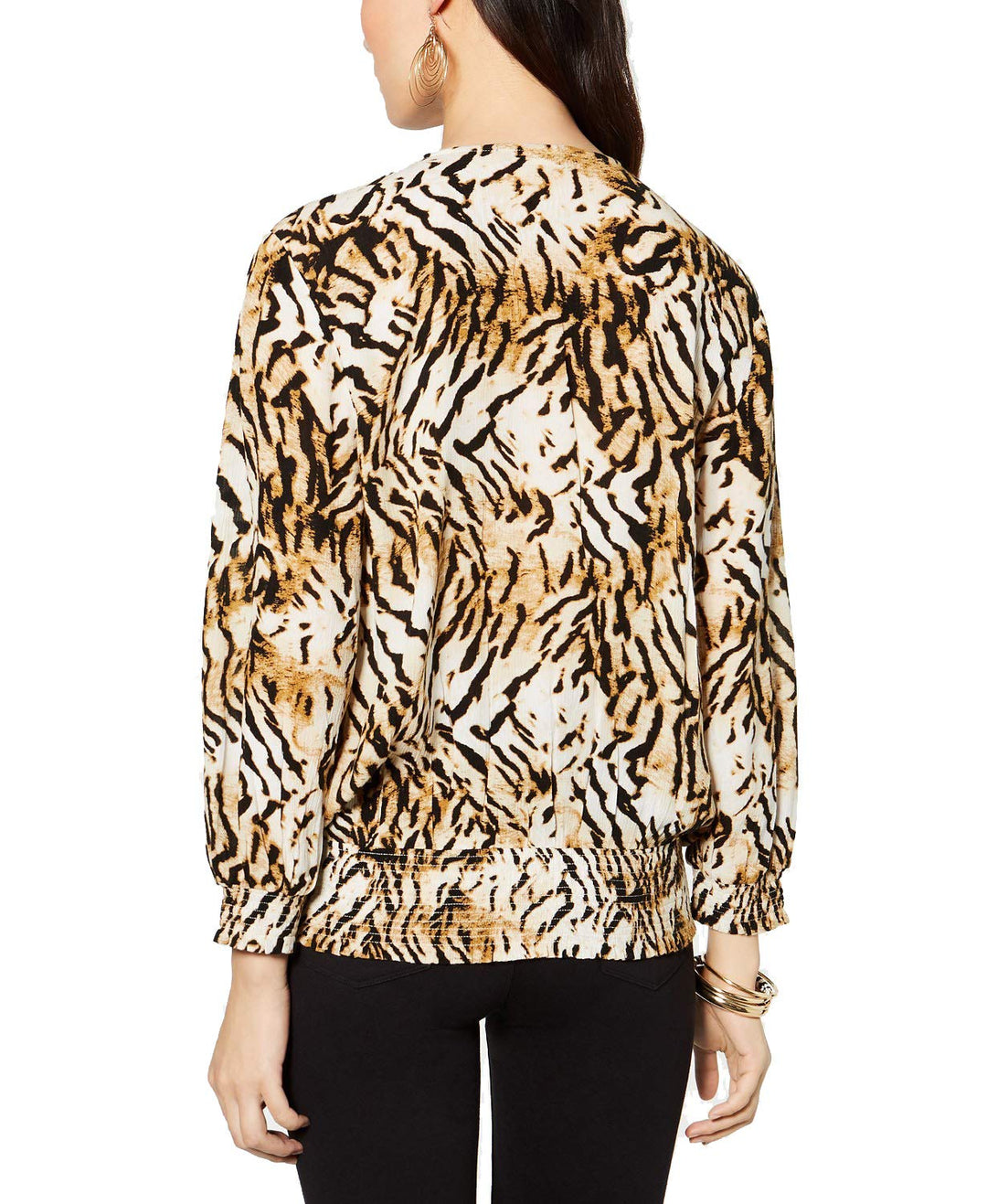 INC Animal-Print Surplice Top