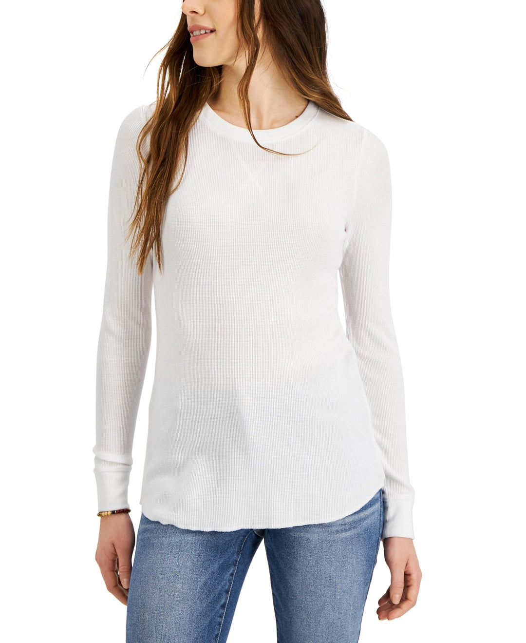 Style & Co Petite Waffle Pullover Top