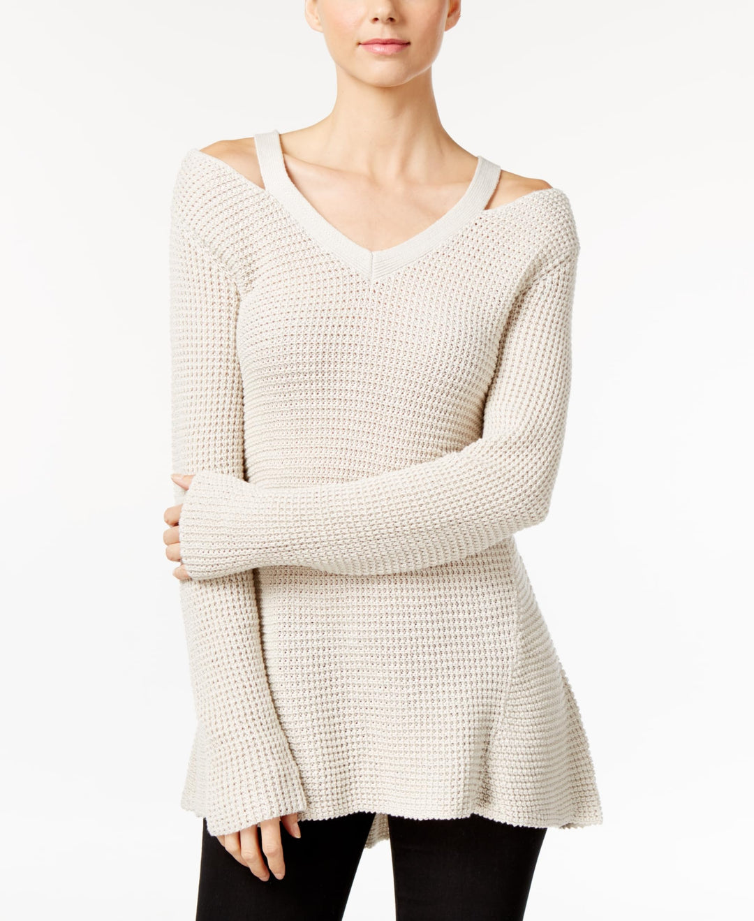 Style & Co Petite High Low Cutout Sweater
