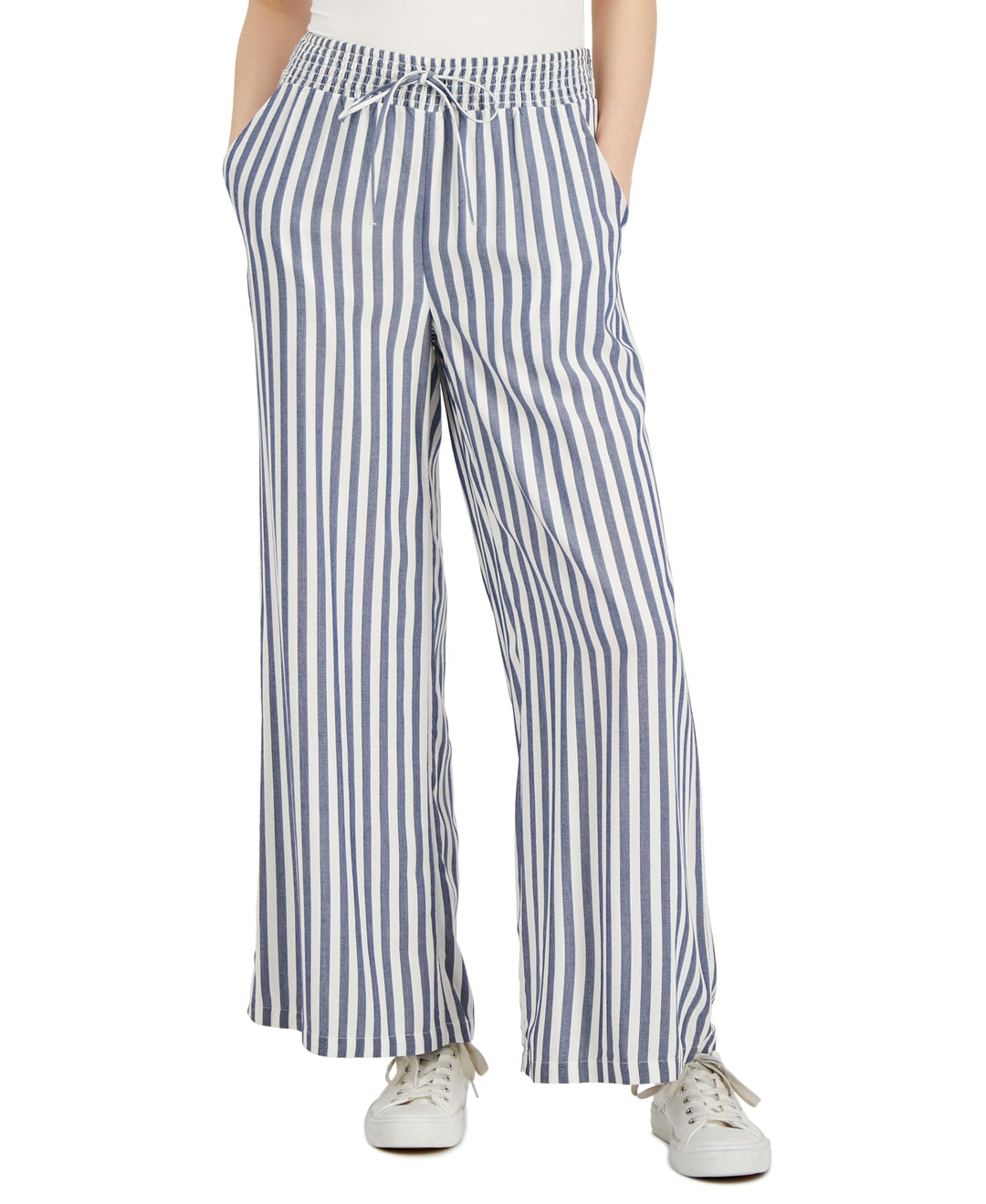 Style & Co Womens Striped Wide Leg Pull On Pants