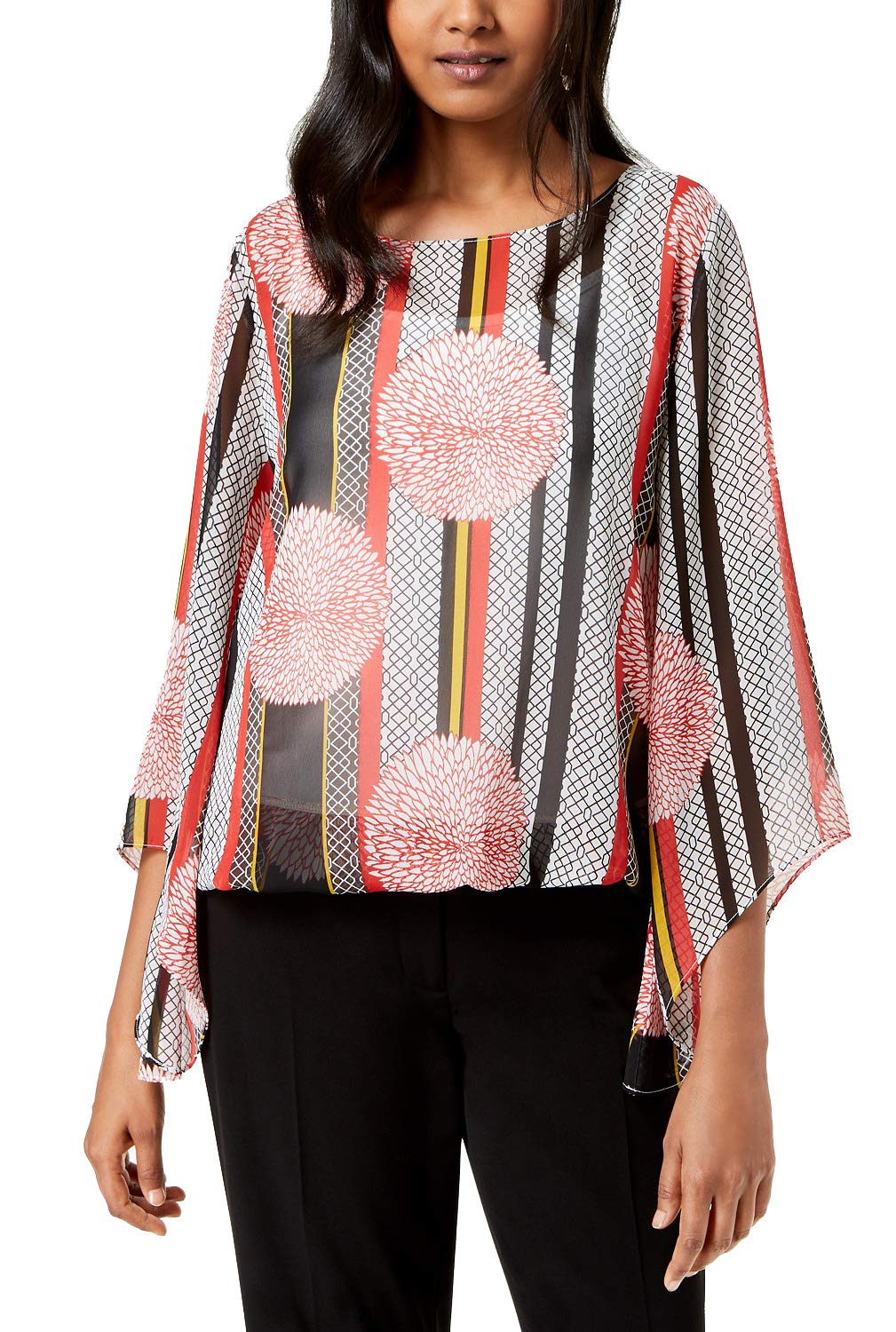 Alfani Angel Sleeve Blouson Top