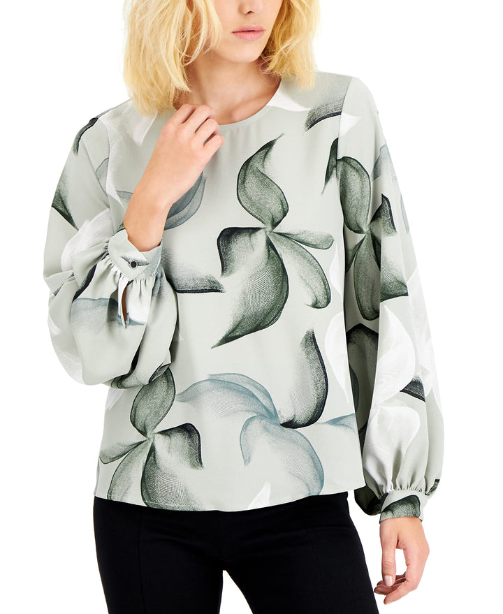 Alfani Printed Volume Sleeve Top