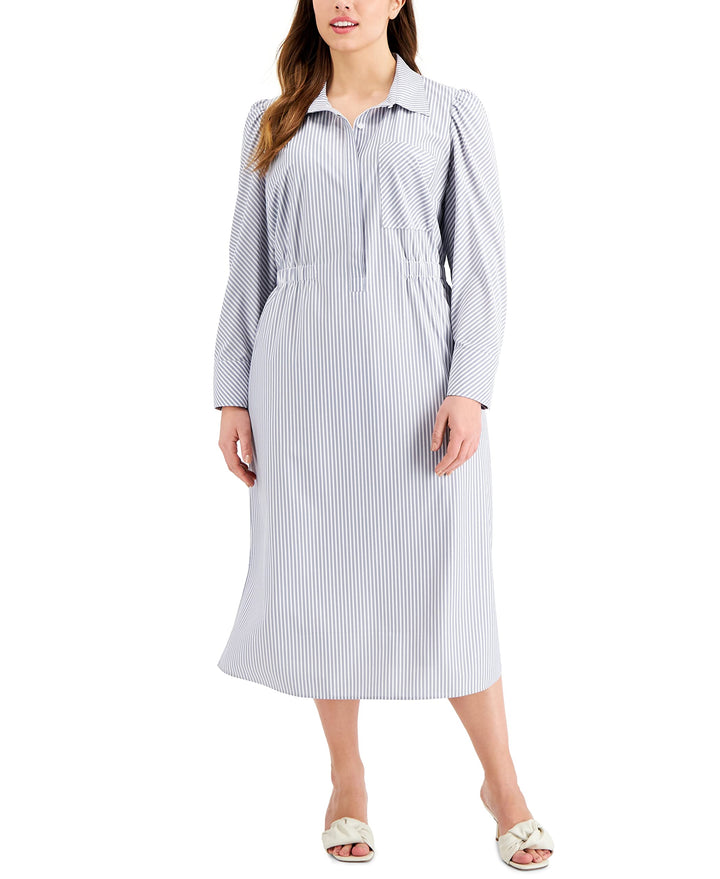 Alfani Plus Size Striped Shirtdress