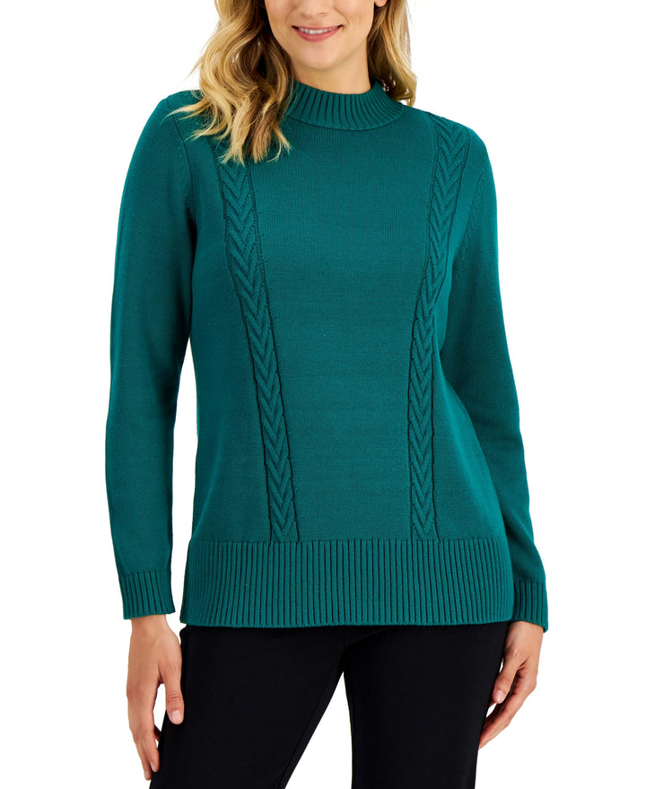 Women's Cotton Cable-Knit Sweater