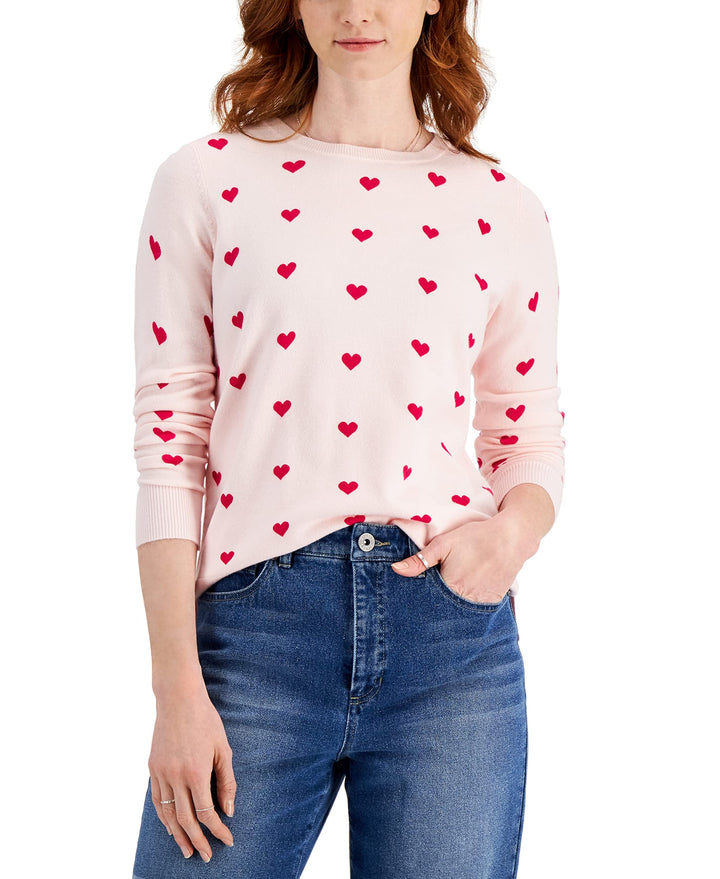 Style & Co Hearts Printed Sweater