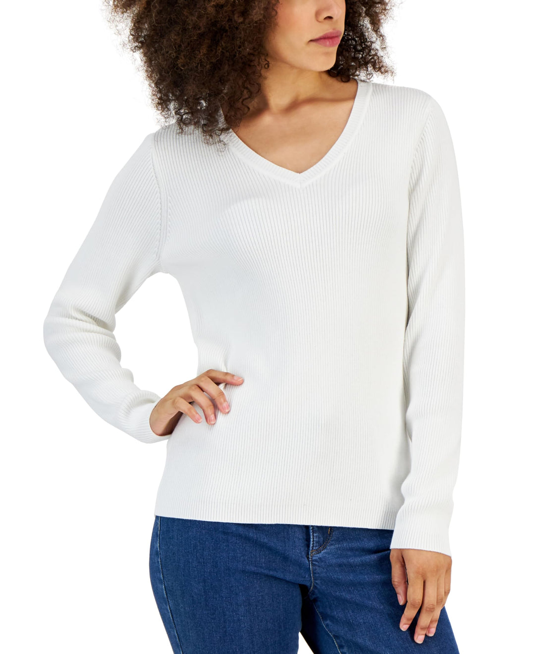 Women's Solid V-Neck Sweater