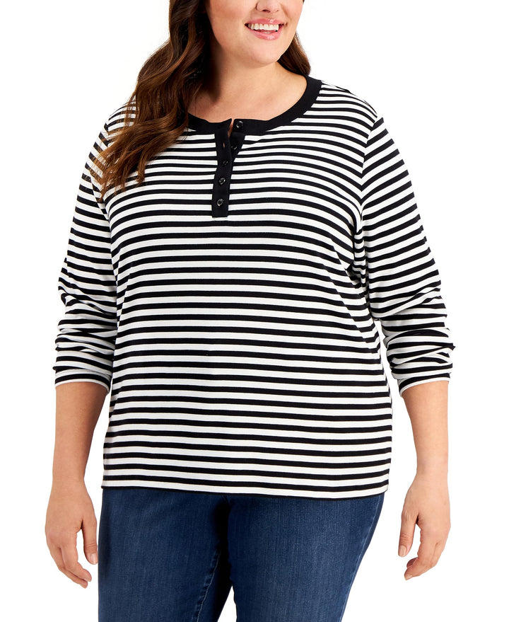 Karen Scott Plus Size Striped Top
