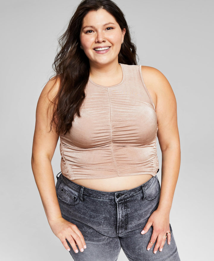 Now This Trendy Plus Size Ruched Tank Top