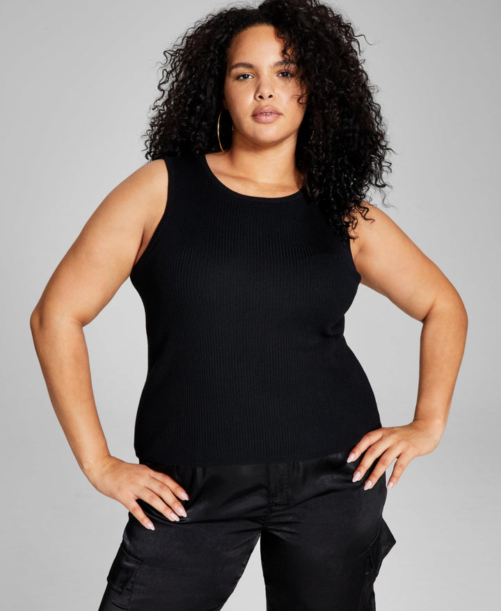 Now This Trendy Plus Size Sweater Tank Top