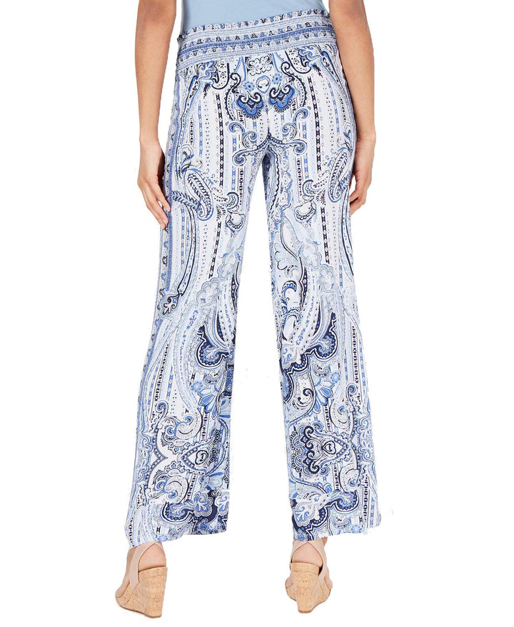 INC Printed Drawstring Wide-Leg Pants