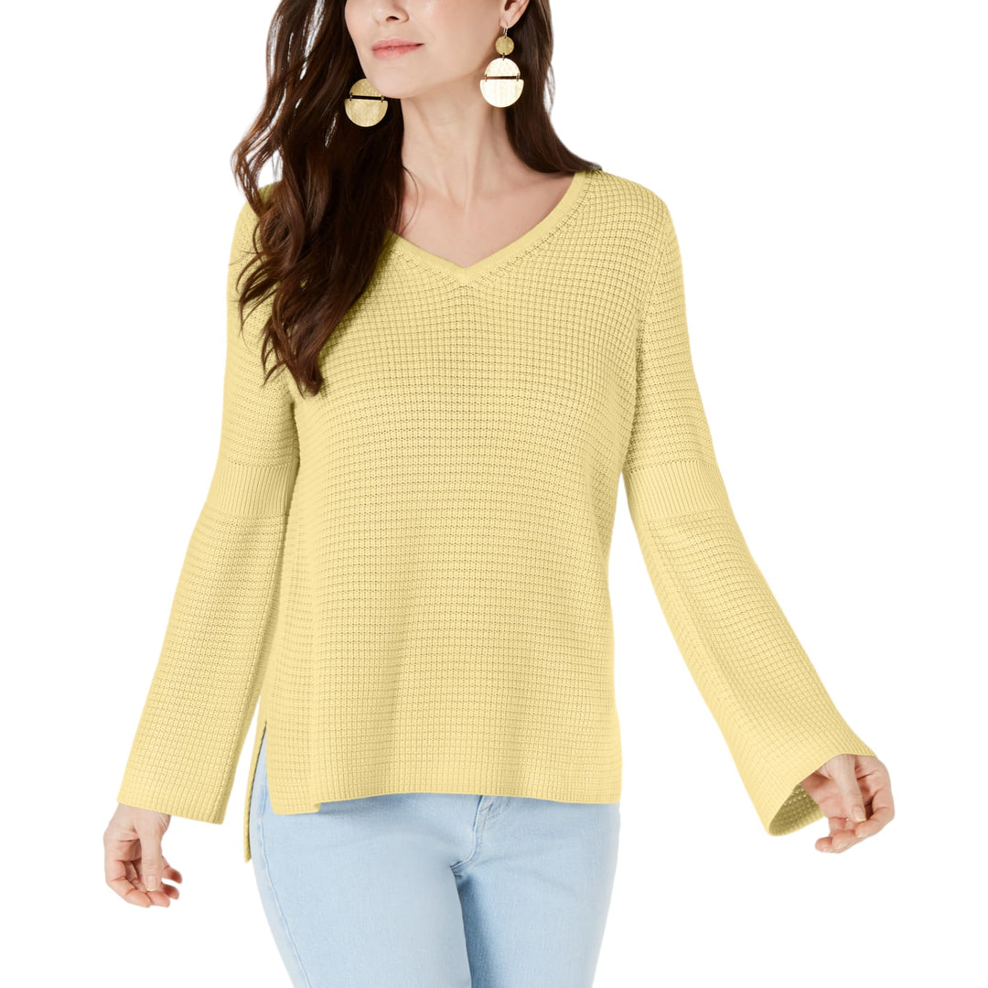 Cotton Waffle-Stitch Sweater