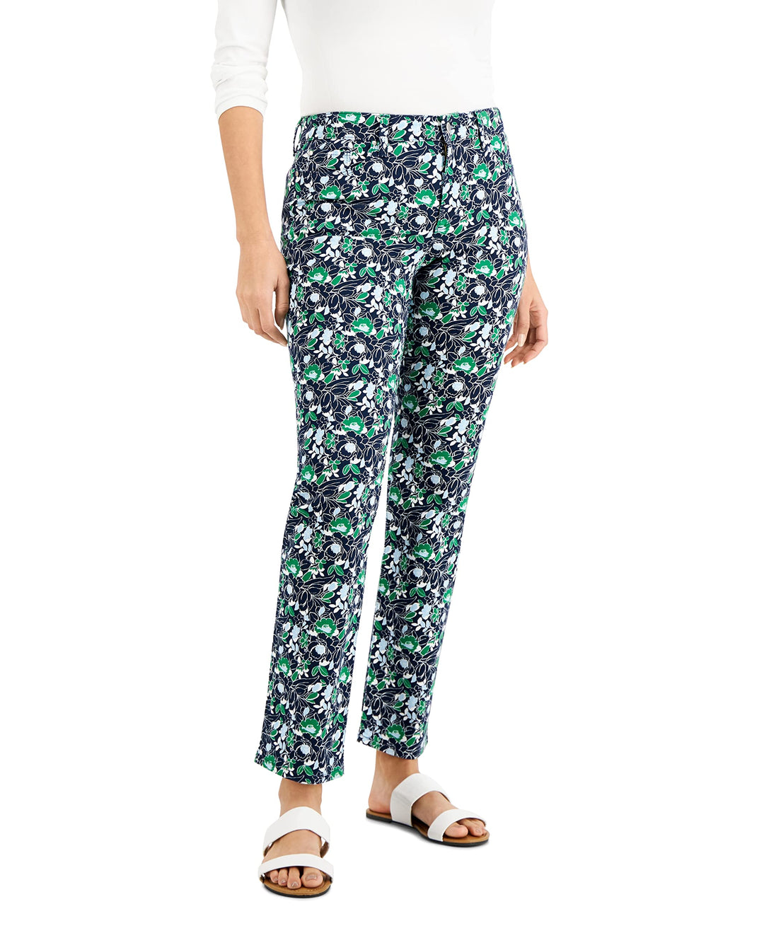 Charter Club Lexington Geo-Print Straight-Leg Jeans