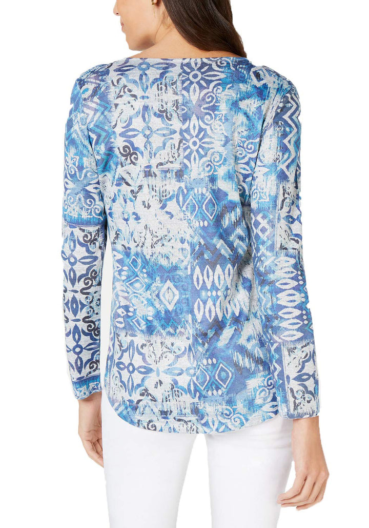 Style & Co Geo Print Embellished Top