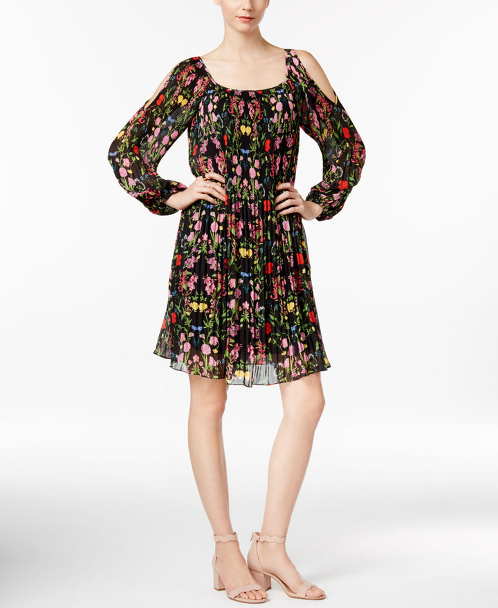 INC International Concepts Floral Print Cold Shoulder Dress