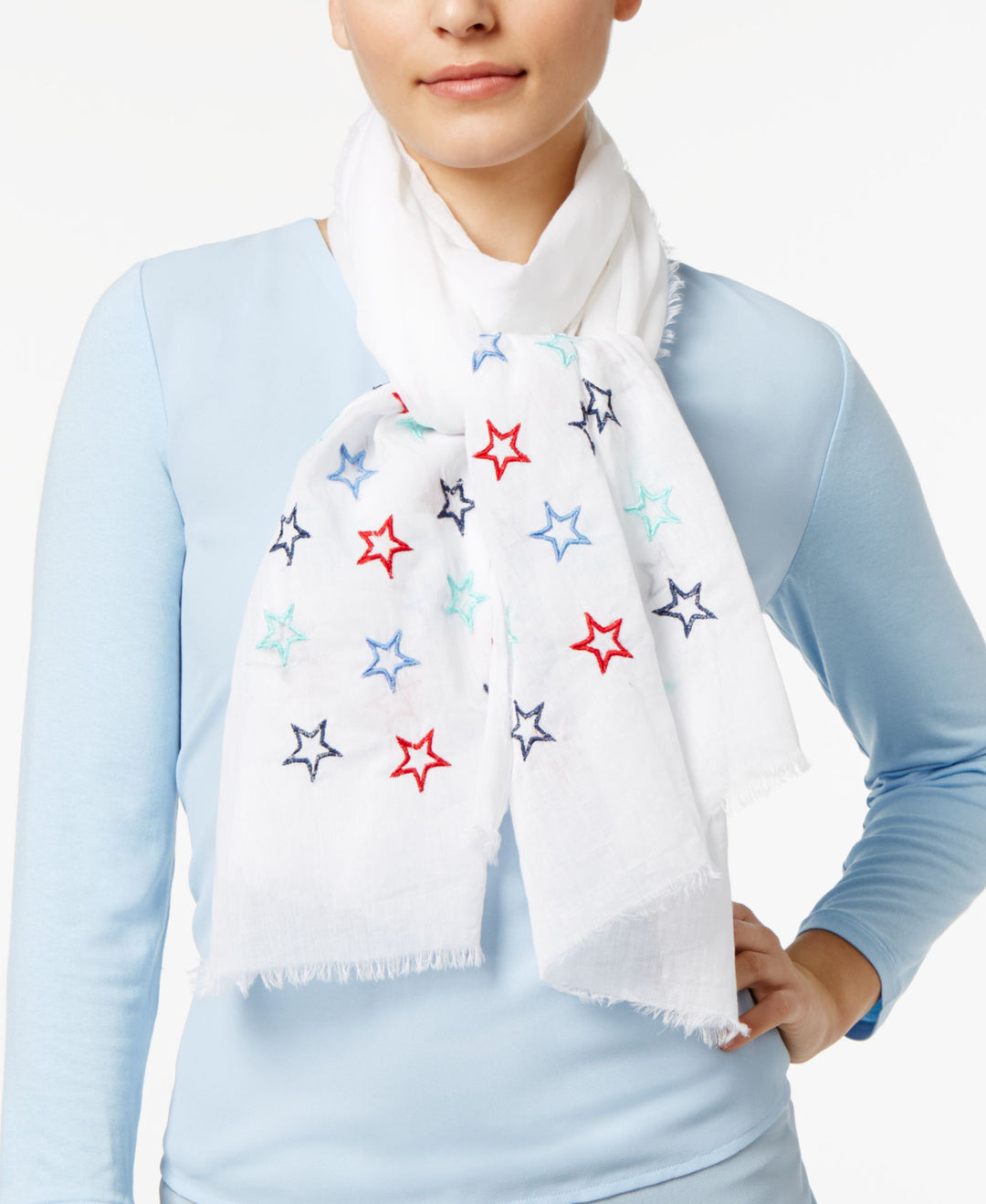 INC International Concepts Embroidered Stars Scarf