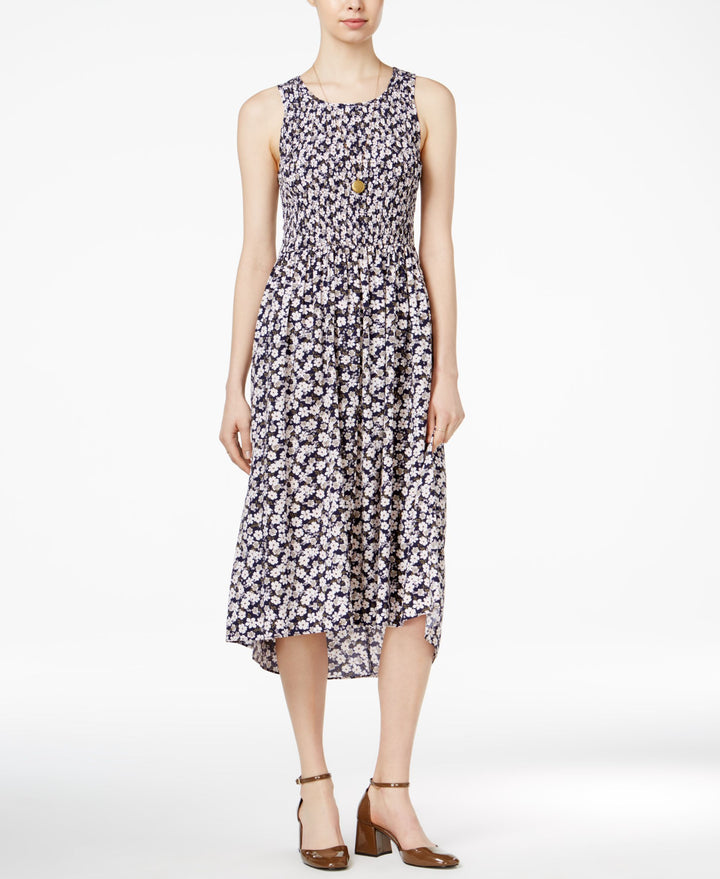 Maison Jules Printed Smocked Dress