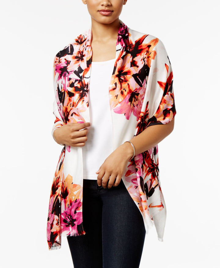 INC International Concepts Sunset Floral Wrap Scarf In One