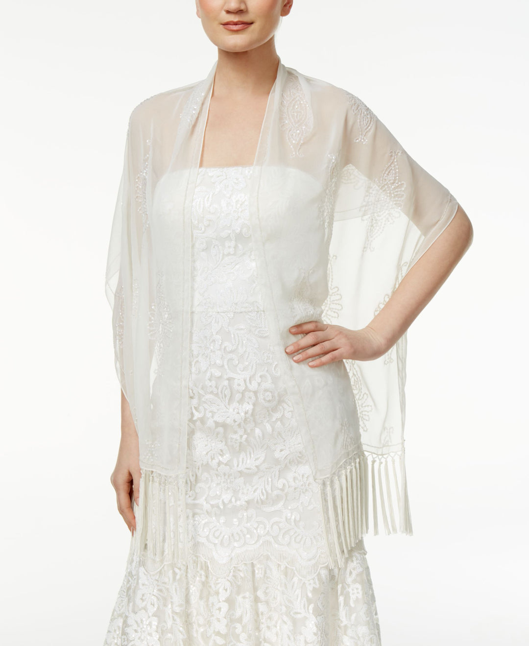 INC International Concepts Beaded Motif Fringe Wrap