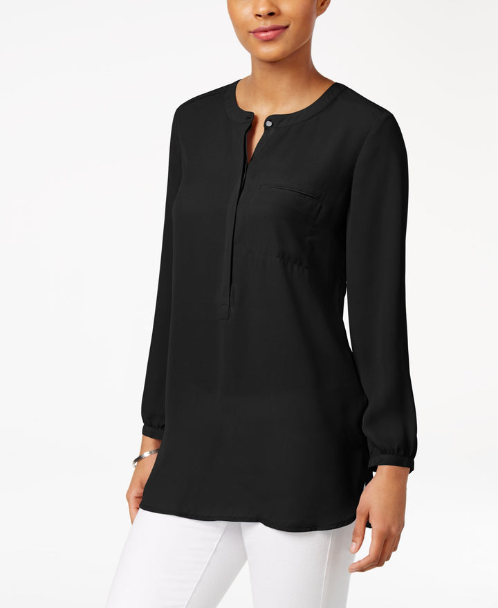 JM Collection Petite Pleated Back Blouse
