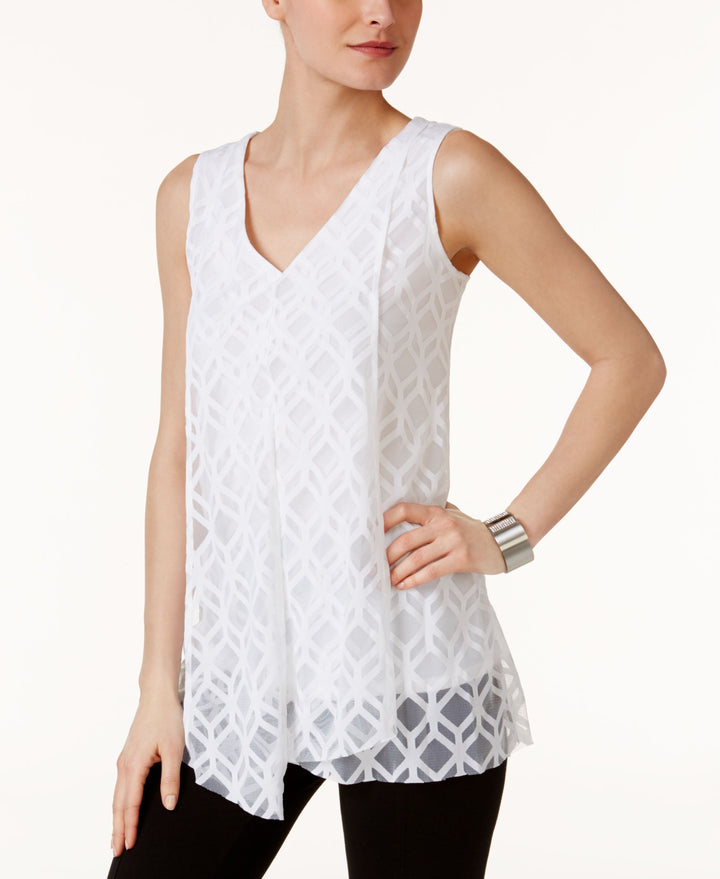 Alfani Petite Asymmetrical Burnout Top