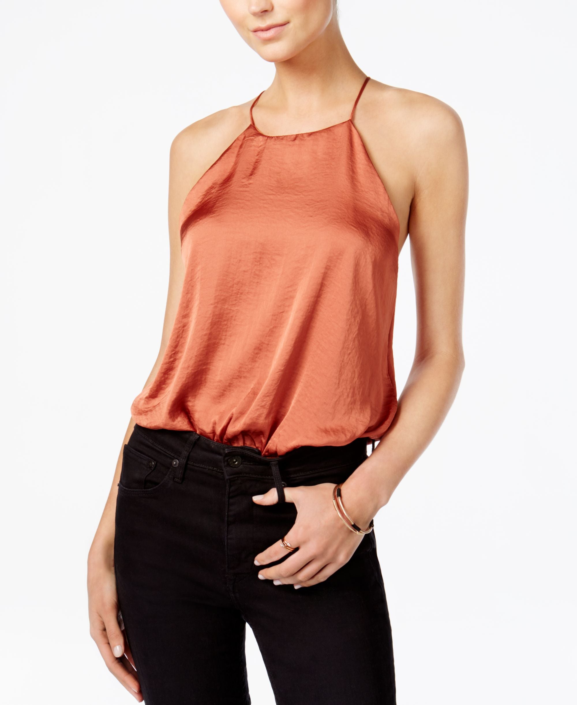 Bar III Racerback Contrast Bodysuit