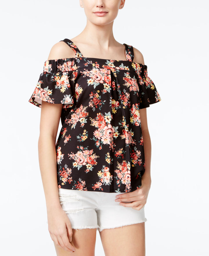 Ultra Flirt Juniors Cold Shoulder Flutter Sleeve Top