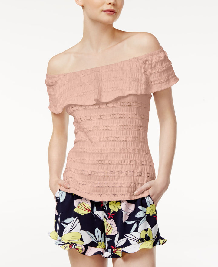 Maison Jules Off The Shoulder Flounce Top