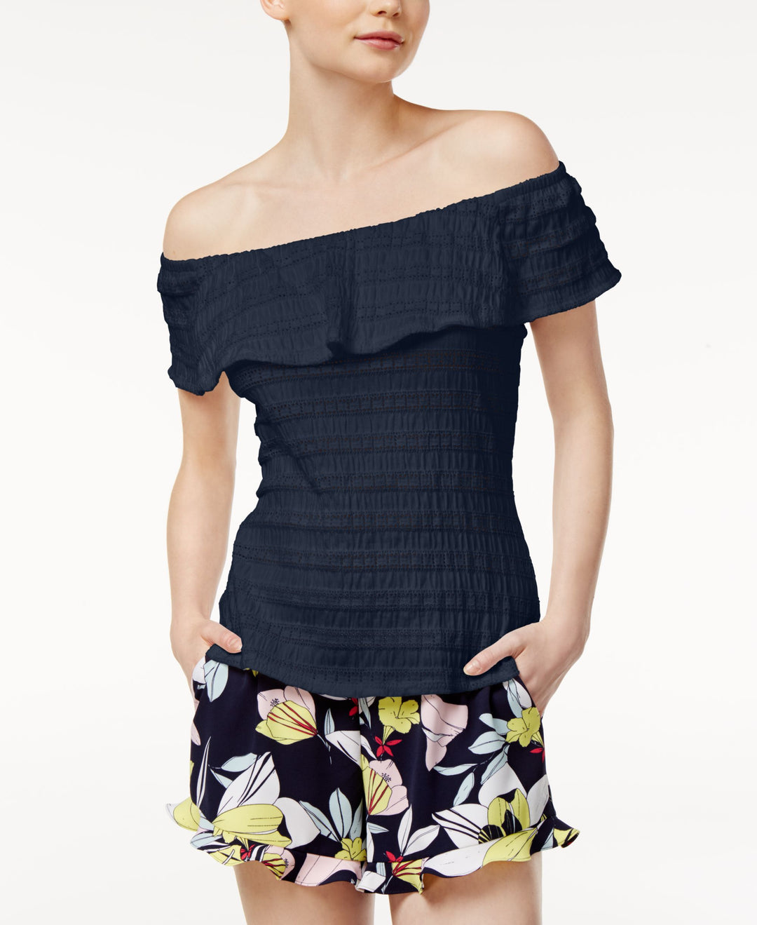 Maison Jules Off The Shoulder Flounce Top