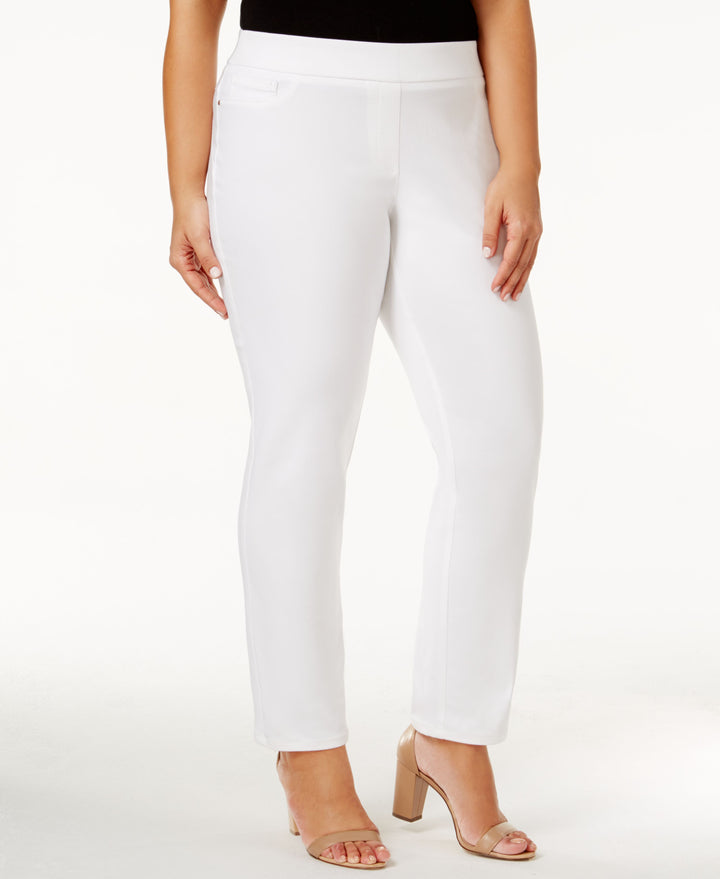 JM Collection Plus Size Tummy Control Straight Leg Pants
