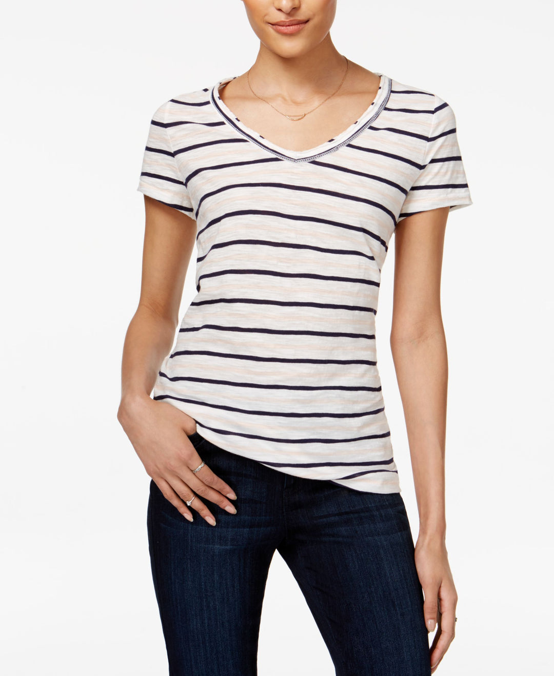 Maison Jules Cotton Striped Top