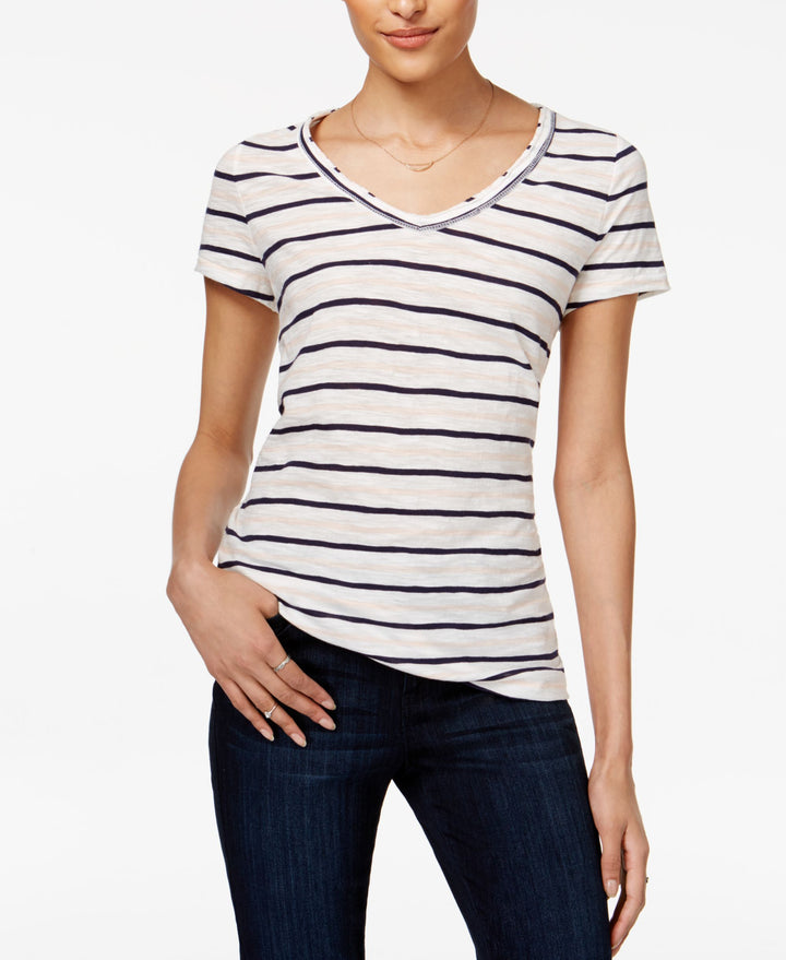 Maison Jules Cotton Striped Top